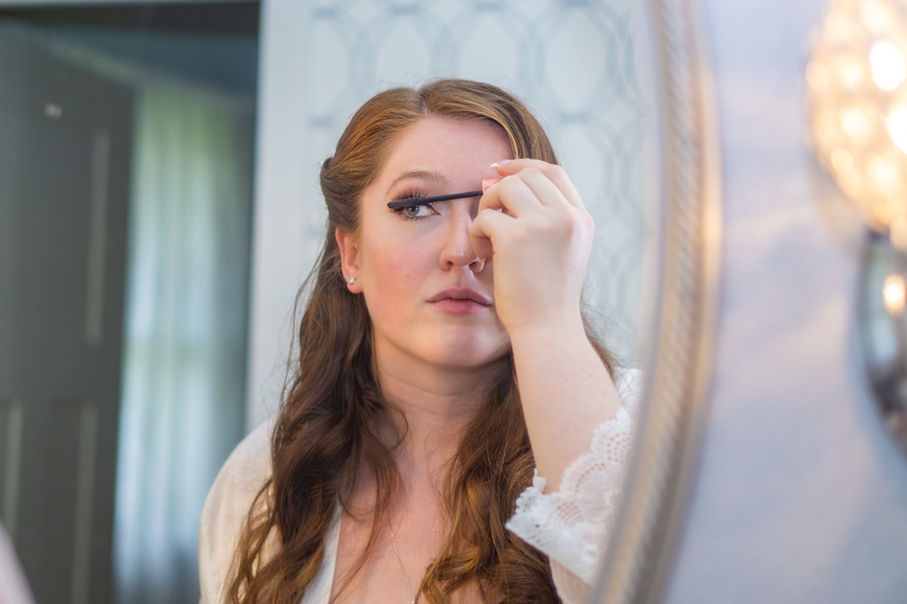 Bride getting ready before the ceremony