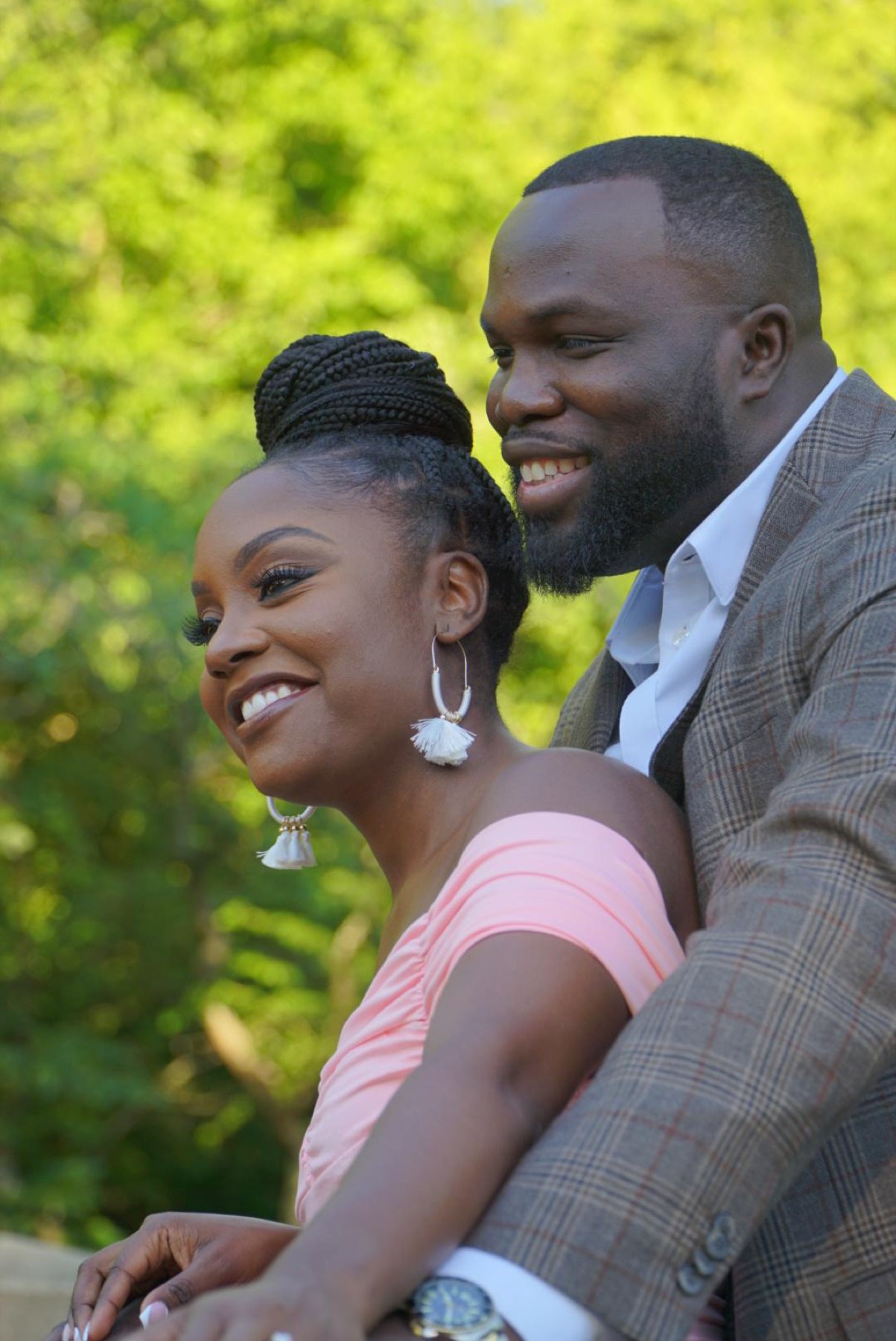 Couple portrait, side profile